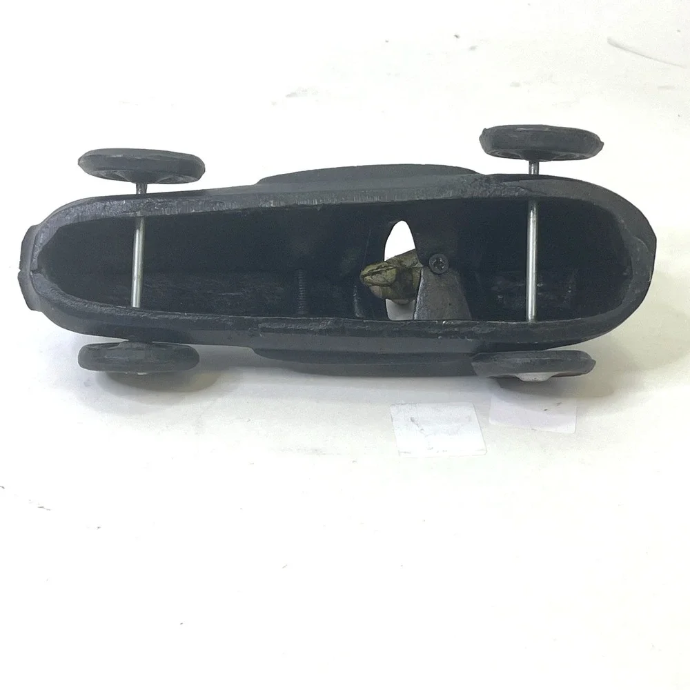 Vintage Cast Iron Streamline Race Car w/‎ Driver #52 Black Repro Hubley Style